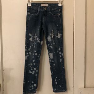 Distressed bleached little girl ripped jeans sz 8